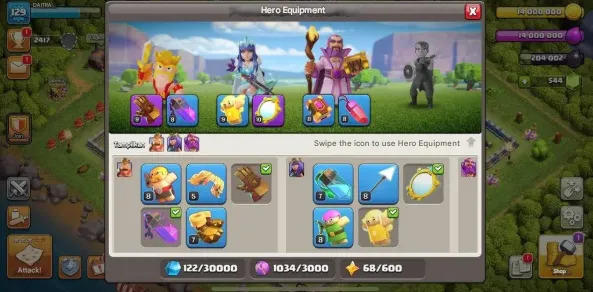 COC190 Maxed TH12 Heroes Mid, 5 Builders, 544 Gems 